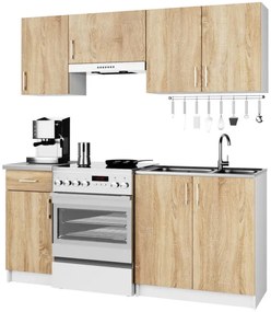 Kuchynská linka LIMA 1.8 m biela / dub sonoma