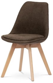 Židle jídelní CT-751 BR2, hnědá látka, nohy bukové dřevo