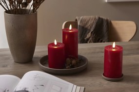 STAR TRADING LED sviečka Flamme Flow Pillar Red 17,5 cm