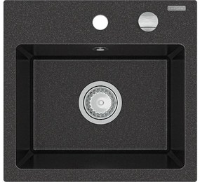 Granitový drez MEXEN MILO 435x410 mm čierny