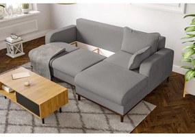 Svetlosivá menčestrová rohová pohovka (pravý roh) Beata – Ropez