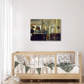Sklenený obraz - Style of Edouard Manet, Bon Bock Cafe, reprodukcia (70x50 cm)