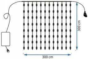LED záves GL2007 s diaľkovým ovládaním (304 LED)