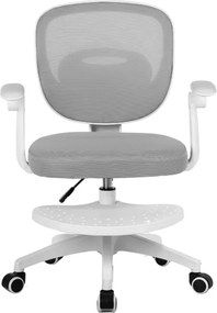 Detská otočná stolička Neoseat JUNI 008 s podnožou — látka, sivá