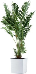 PLASTOVÝ KVETINÁČ FLORE RIFLO SADA 2KS 30X30 CM+25X25 CM BIELA