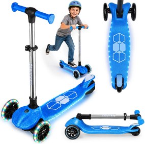 Detská balančná Kolobežka Ricokids Jelly svietiaca v tme - modrá