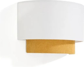 Detské svietidlo v horčicovej farbe/biele s textilným tienidlom Bianella – Kave Home