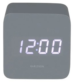 Karlsson 5982GY dizajnové LED hodiny s budíkom sivá, 7 cm