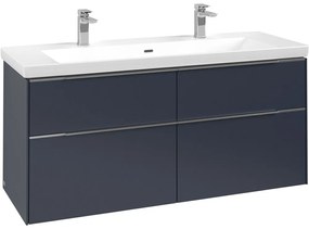 VILLEROY &amp; BOCH Subway 3.0 závesná skrinka pod umývadlo, 4 zásuvky, 1272 x 478 x 429 mm, Marine Blue, C60200VQ