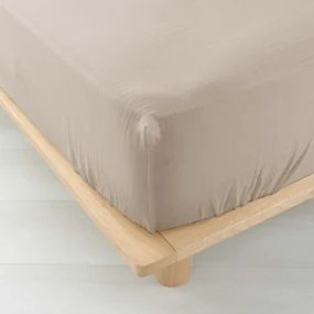 Béžová napínacia mušelínová plachta 160x200 cm Angelia – douceur d'intérieur