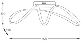 Zuma Line 20026C-GD - LED Prisadený luster FERMI LED/50W/230V 3000/4000/6000K