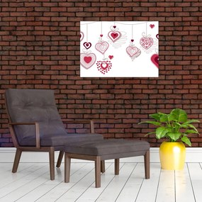 Obraz maľovaných srdiečok (70x50 cm)