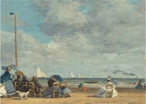 Obraz - Eugène Boudin, Beach  at Trouville, reprodukcia (70x50 cm)