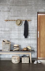 Hübsch Okrúhly bambusový kôš s uchami Natural Menší