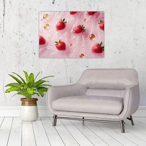 Obraz - Jahody v bublinách (70x50 cm)