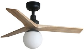 FARO 34284-11L - Stropný ventilátor KLIM S 1xE27/15W/230V borovica/čierna + DO