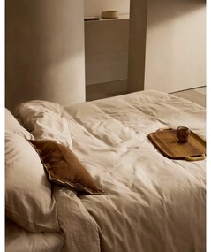 Obliečky sivobéžové na dvojlôžko/predĺžené s prímesou ľanu 240x220 cm Simmel – Kave Home