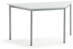 Stôl SONITUS TRAPETS, 1400x700x720 mm, HPL - biela, strieborná