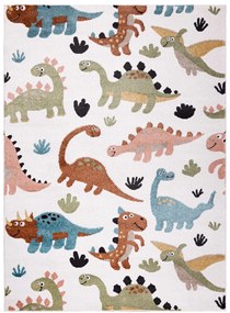 Dywany Łuszczów Detský kusový koberec Fun Dino cream - 80x150 cm