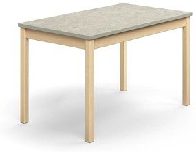 Stôl DECIBEL, 1200x700x720 mm, linoleum - svetlošedá, breza