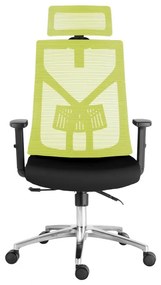 Kancelárska ergonomická stolička Neoseat DIBERTI — čierna/zelená, nosnosť 150 kg