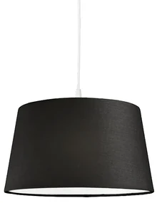 Moderné závesné svietidlo biele s čiernym tienidlom 45 cm - Pendant