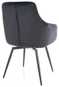 Jedálenská stolička Alcano Velvet, čierna