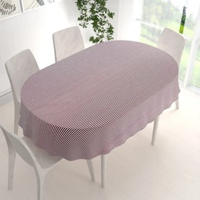 Biante Bavlnený oválny obrus Sandra SA-363 Tmavo červeno-biele pásiky 100x140 cm