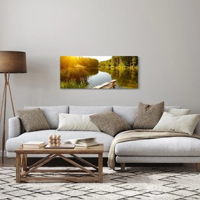 Obraz - Jazero pri lese (120x50 cm)
