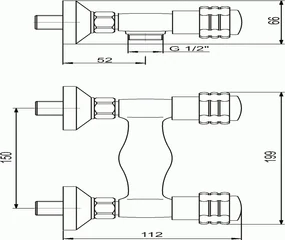Novaservis Retro I, sprchová batéria bez príslušenstva 150 mm, chrómová, 99060/1,0