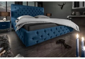 Posteľ 40556 180x200cm Zamat tmavomodrá - Komfort-nábytok