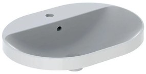 GEBERIT VariForm elipsovité zápustné umývadlo s otvorom, s prepadom, 600 x 450 mm, biela, 500.732.01.2