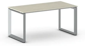 Kancelársky stôl PRIMO INSPIRE, sivostrieborná podnož, 1600 x 800 mm, dub prírodný