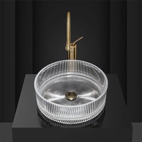 Rea Ingrid, sklenené umývadlo na dosku 40x40x13 cm, číra, REA-U0278