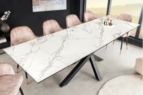 Rozkladací jedálenský stôl Marvelous 43842 180/220/260x90cm Ceramik white marble  - Komfort-nábytok
