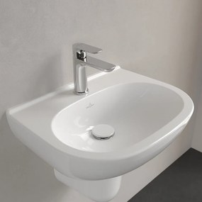 VILLEROY &amp; BOCH O.novo Compact závesné umývadielko s otvorom, bez prepadu, 500 x 400 mm, biela alpská, s povrchom CeramicPlus, 536051R1