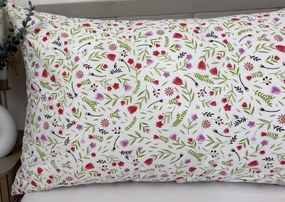 Bavlnená obliečka na vankúš Náhradný manžel Fialové kvietočky 50x150 cm, 100 % bavlna, zips