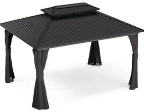 Blumfeldt ShadeFortress, altánok, 4 x 3 m, pozinkovaná oceľová strecha, chráni pred slnkom, dažďom a vetrom