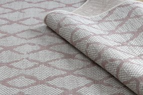 Koberec SISAL SION  MREŽA  22129 ploché  tkanie  ecru / ružová
