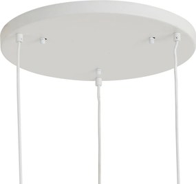 Japandi Závesná lampa biela s organickým tienidlom 3-svetelná - Moonstone
