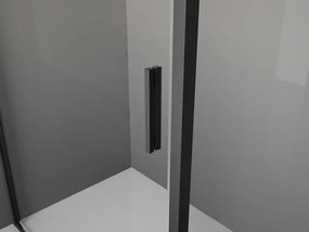 Mexen Exo, sprchovací kút s posuvnými dverami 110 x 90 cm, 6mm číre sklo, čierny profil, 8151-110-090-70-00