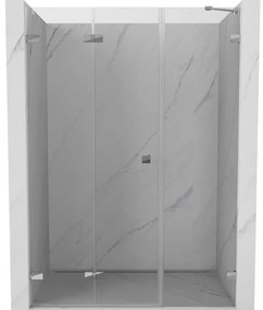 Mexen Lunar-F, skladacie ľavé sprchové dvere 115 cm, 8mm číre sklo, chrómový profil, 836S-115-050-01-00-L