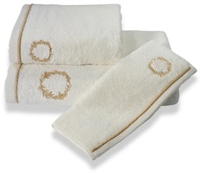 Soft Cotton Darčekové balenie uterákov a osušiek SEHZADE Biela / strieborná výšivka