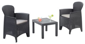 I.P.A.E-Progarden Záhradný set AKITA, 3-dielny, antracitová
