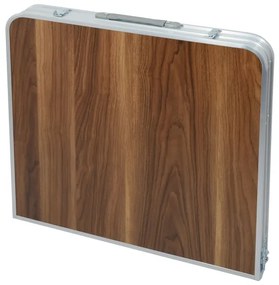 Skladací kempingový stôl hnedá/chróm