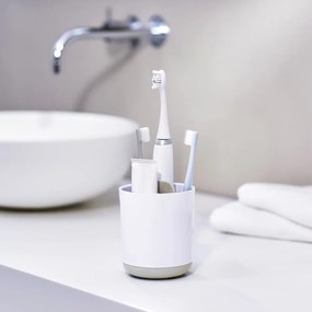 Biely plastový téglik na zubné kefky Duo – Joseph Joseph