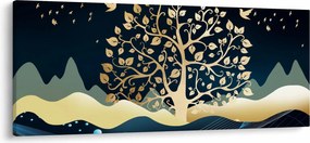 Obraz zlatého stromu (120x50 cm)