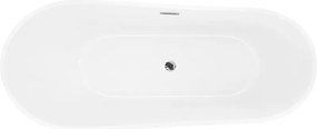 Mexen Dora, voľne stojaca vaňa 150 x 75 cm, biela, chrómový prepad, 52071507500-01