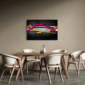 Obraz farebné abstrakcie na čiernom pozadí (90x60 cm)