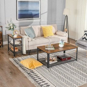 Odkladací stolík TAYLOR 60x30 cm, rustikálne hnedý